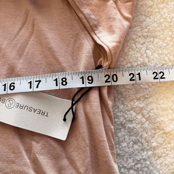 Treasure & Bond Nordstrom Womens Pink Long Sleeve Ringer Tee Top Size XL NWT - Picture 8 of 10